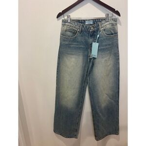 Revice Denim Blue Heart Wide Leg Jeans Light Wash Women Size 27 NEW